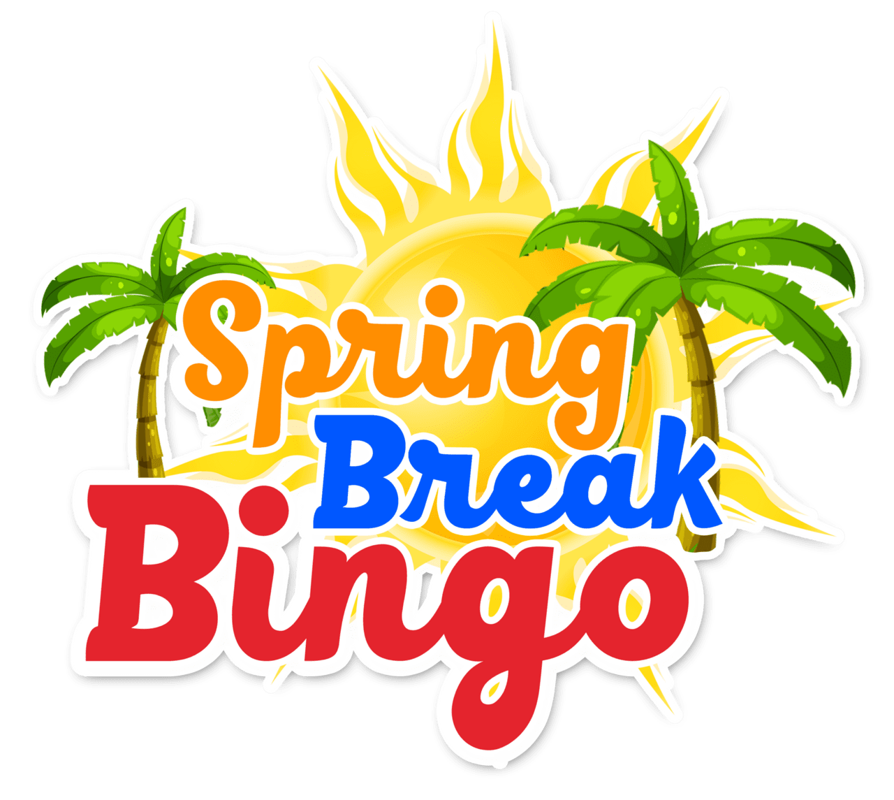 Game show spring break bingo clipart background