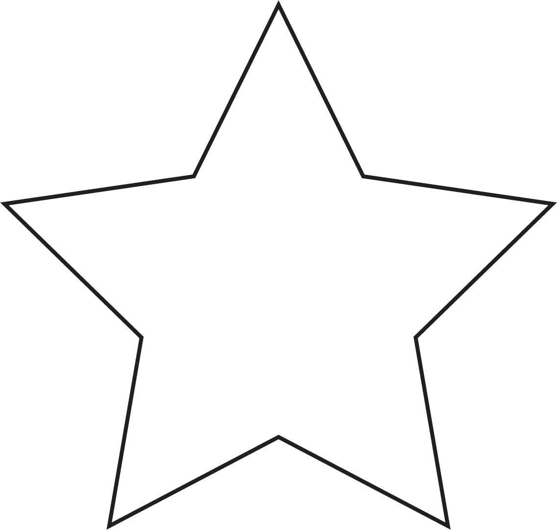 Star black and white preview simple template clipart picture