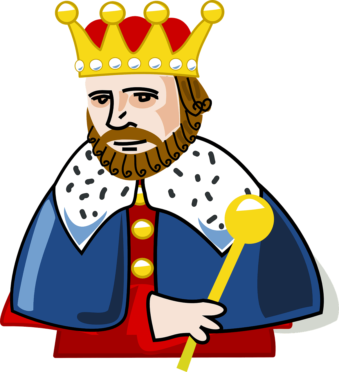 King crown beard vector graphic clipart