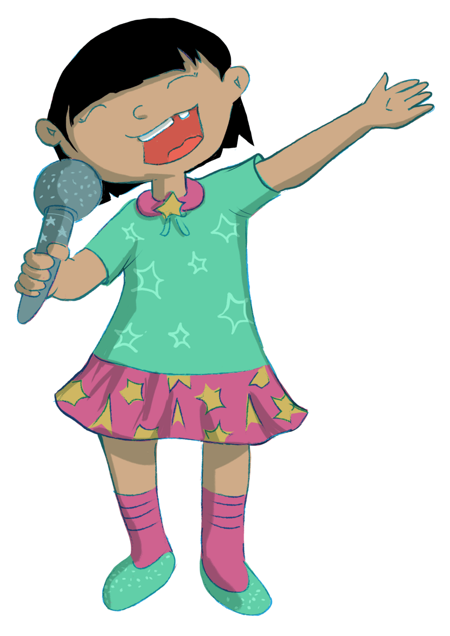 Singing pin page clipart background