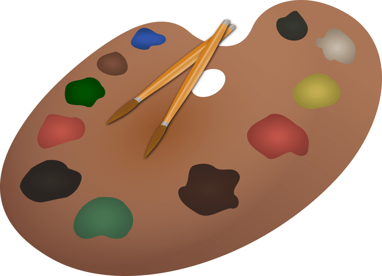 Paint palette art supplies and creative tools hd all clipart photo