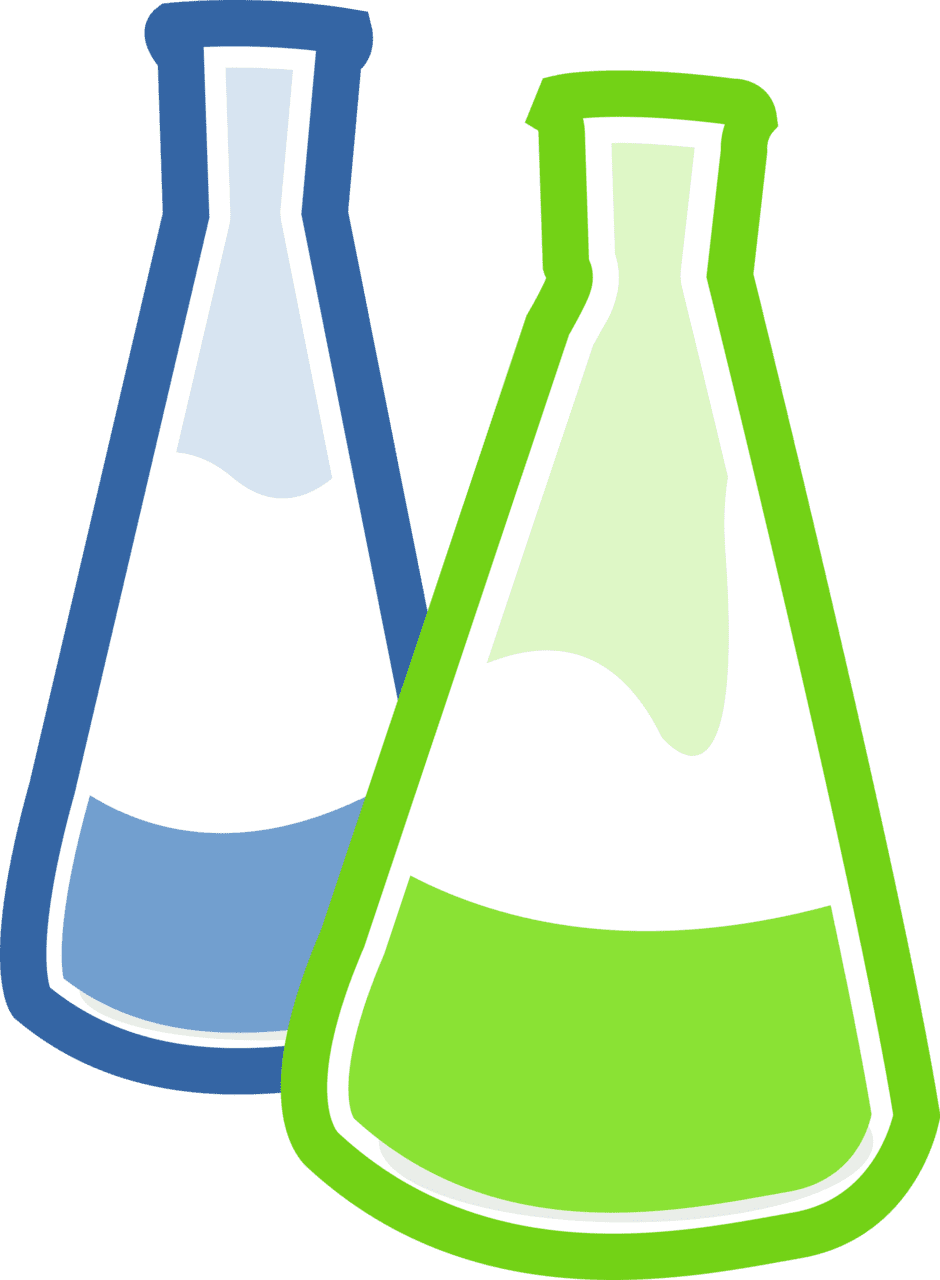 Test chemical flasks clipart background