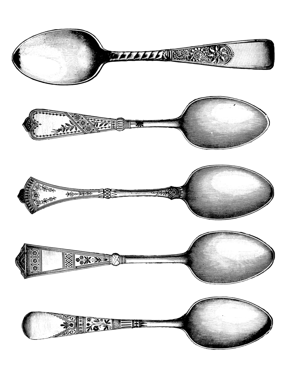 Vintage spoon clipart image