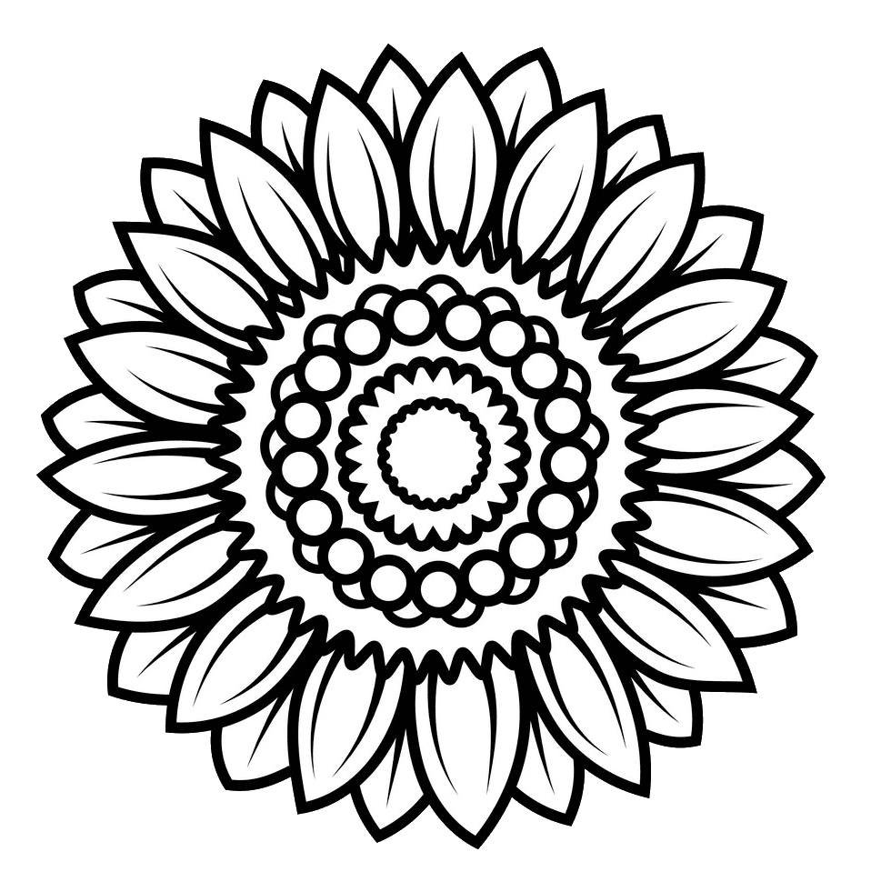 Sunflower black and white genomics working for you clipart picture