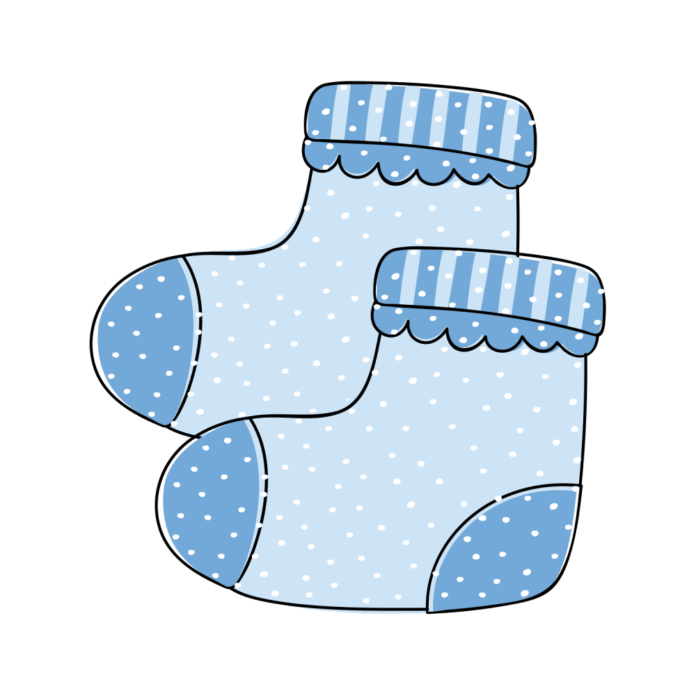 Sock and absolutely the cutest baby shower clipart background
