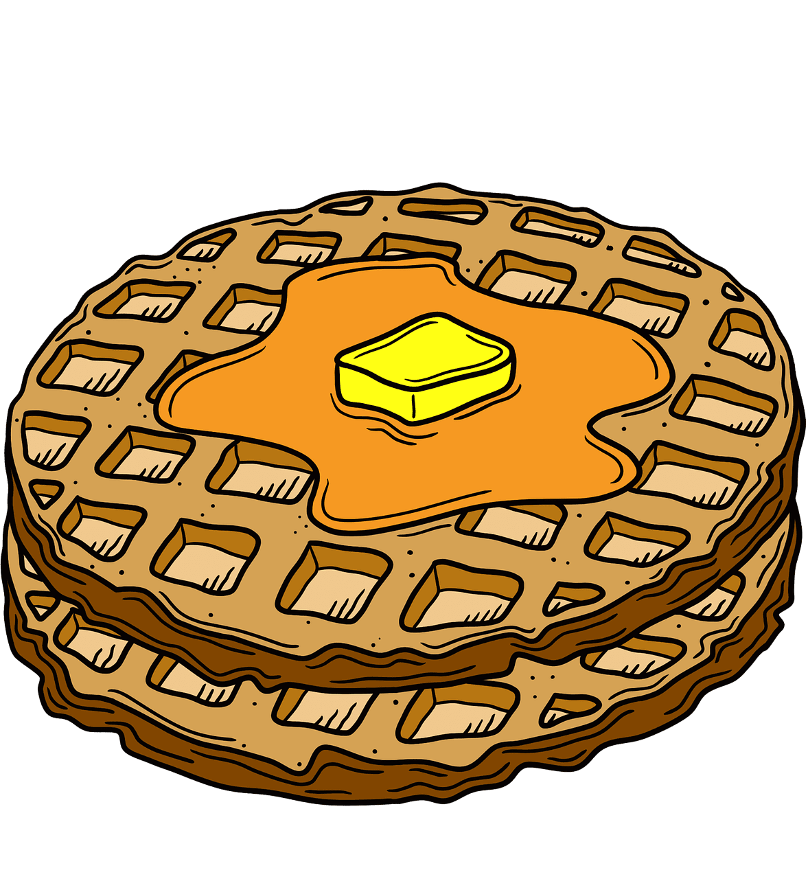 Waffle breakfast dessert image clipart