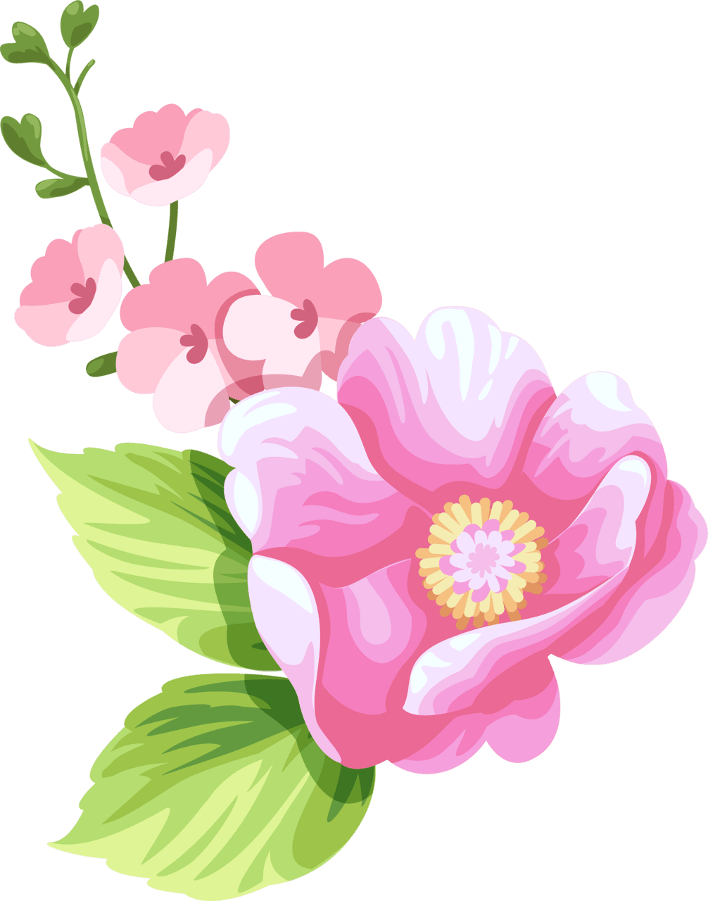 Pink flower color vector clipart