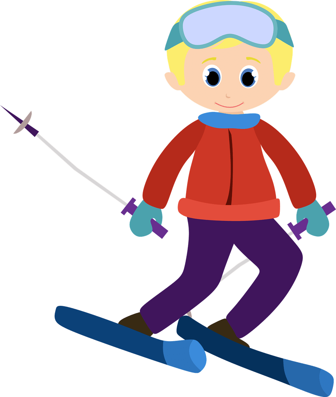 Alpine ski clipart vector graphic