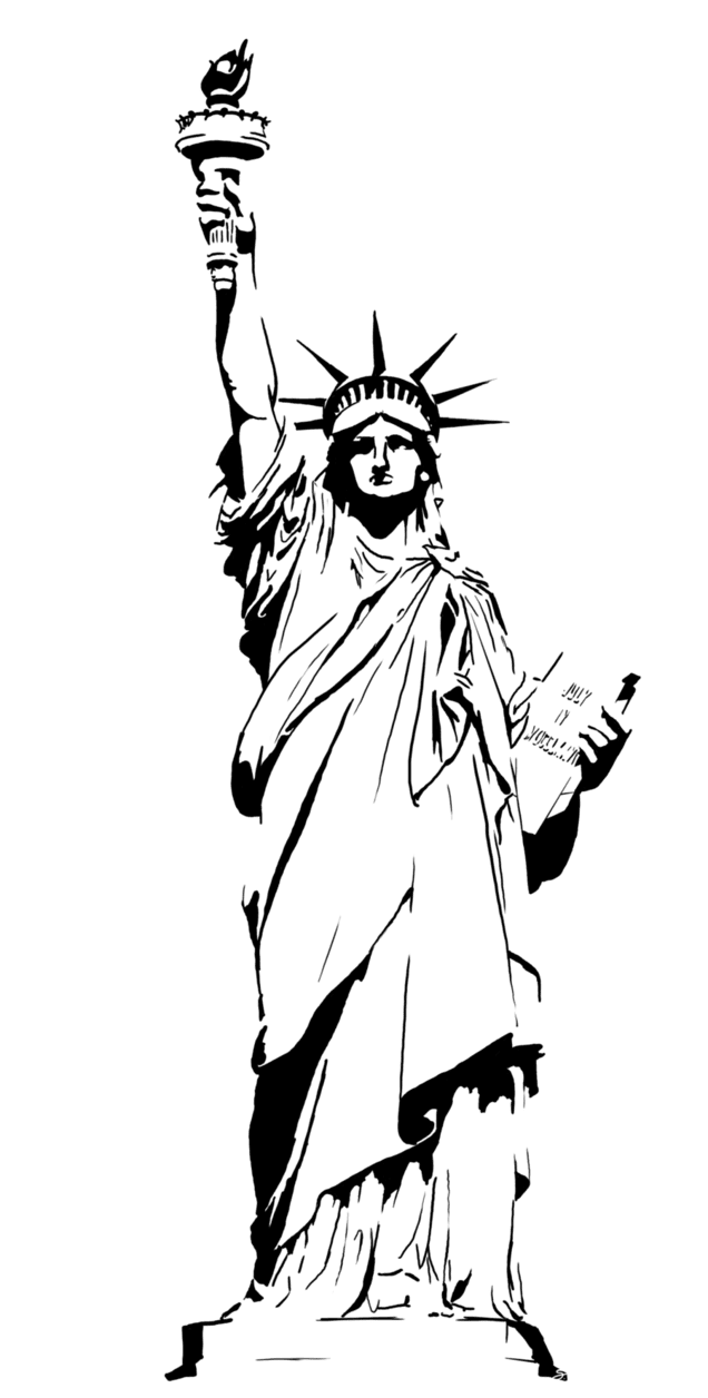 Statue of liberty black and white images clipart