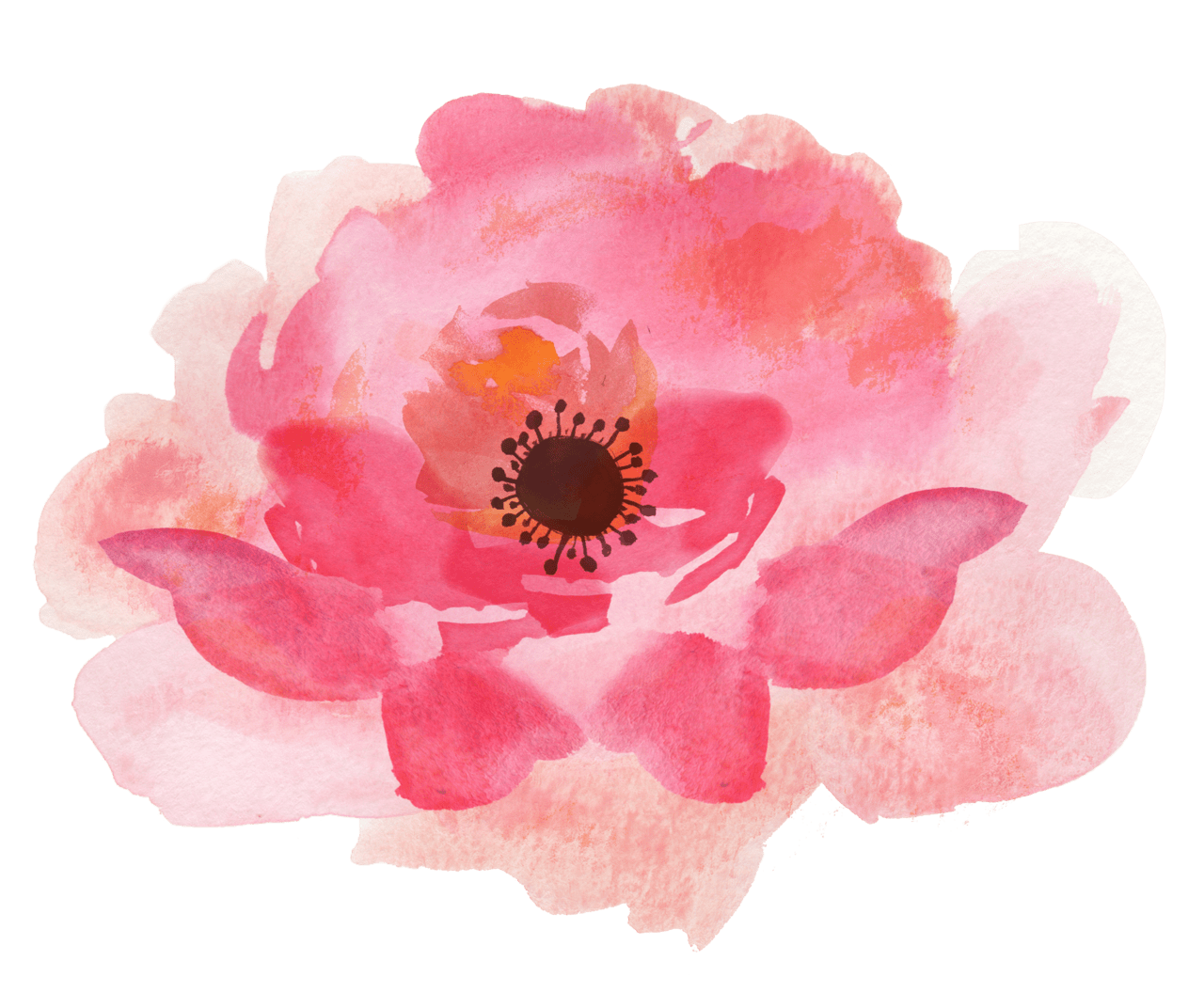 Pink flower pin page clipart image 2