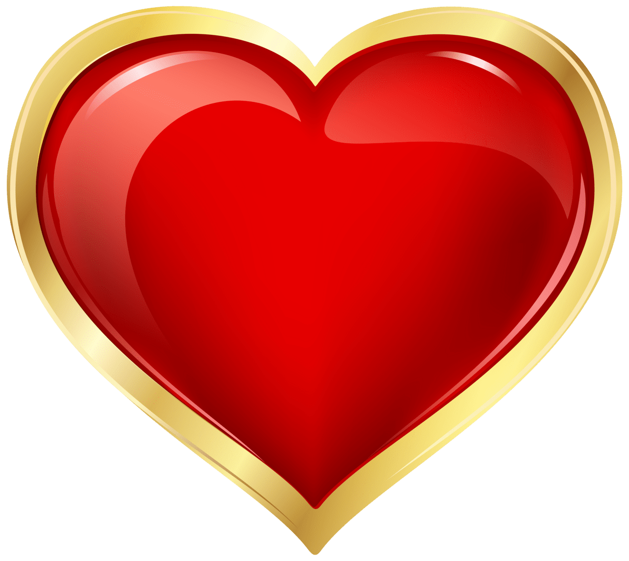 Red heart and gold clipart image