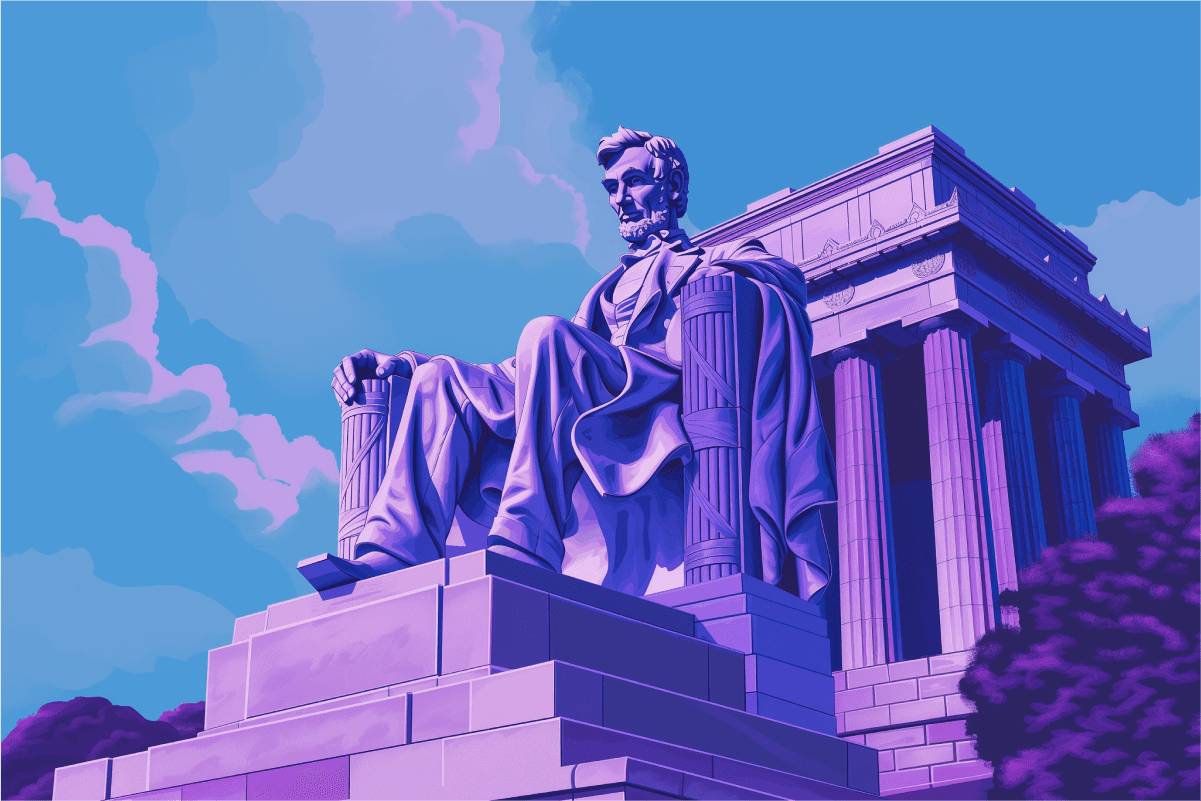 Presidents day kids activities near the lincoln memorial clipart vector