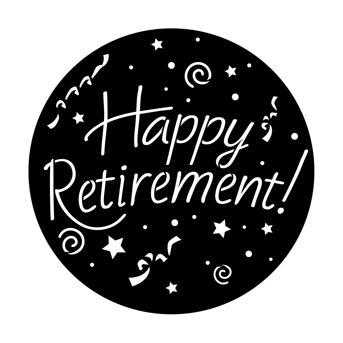 Me happy retirement clipart logo