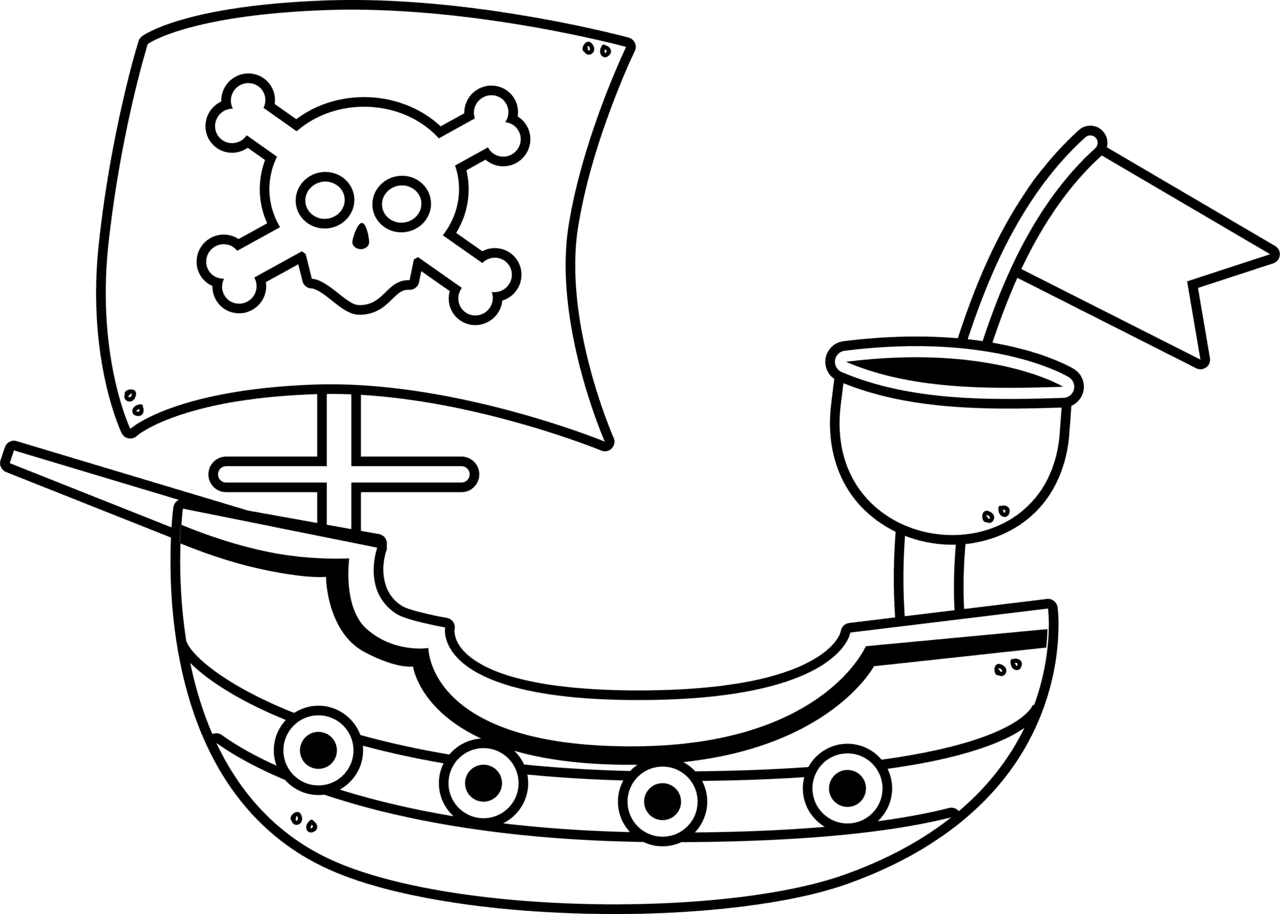 Pirate ship pin page clipart logo 2