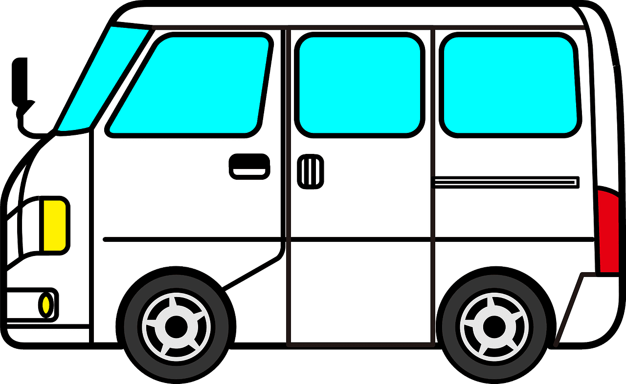 White van vector clipart images