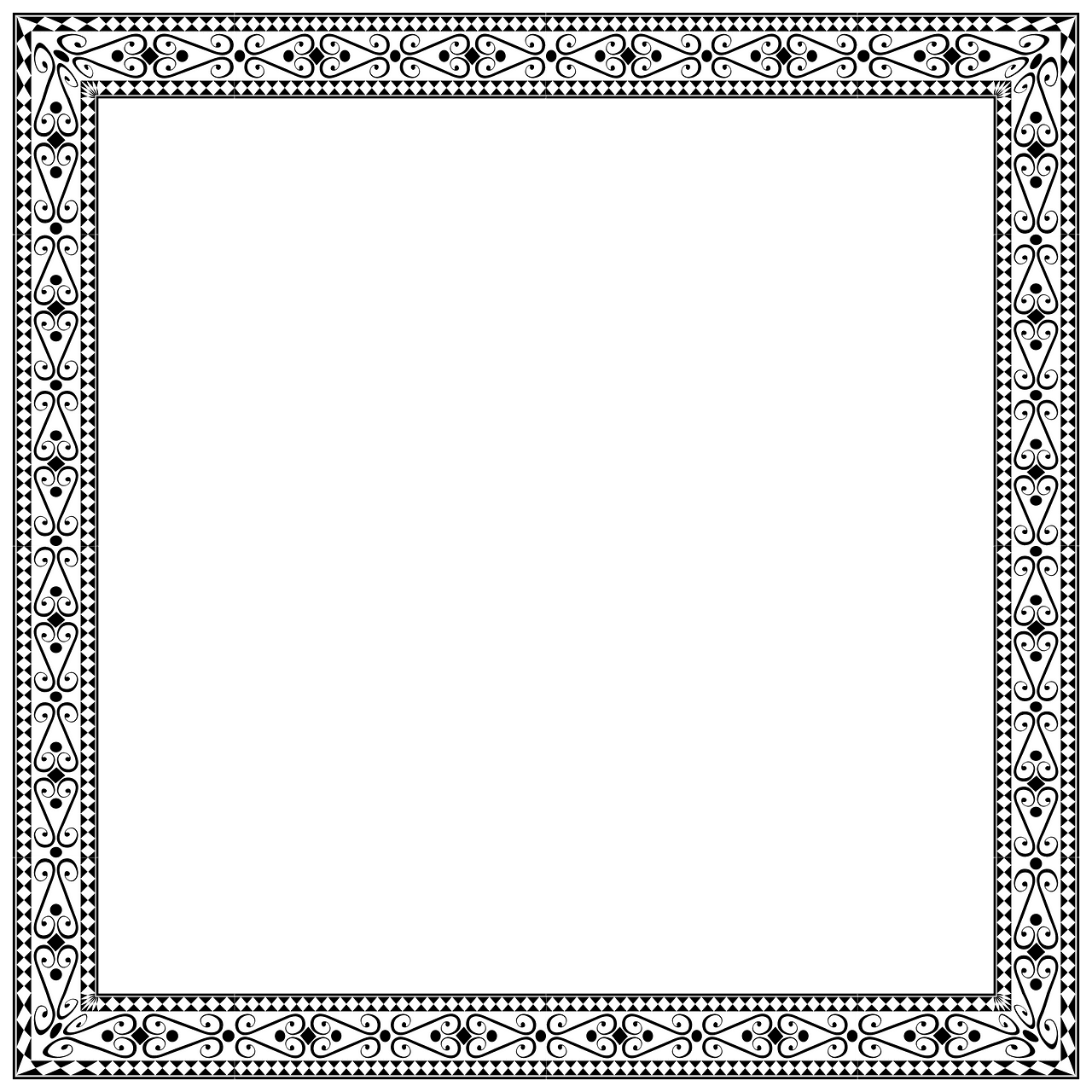 Decorative ornamental square frame vector clipart images