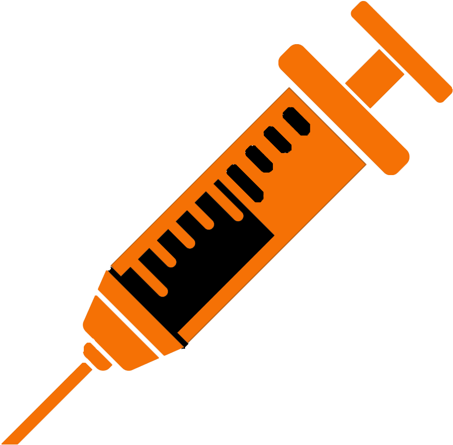 Orange medical syringe vector clipart