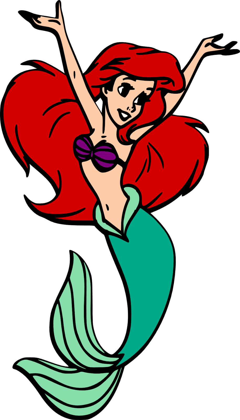 Mermaid tail ariel clipart vector