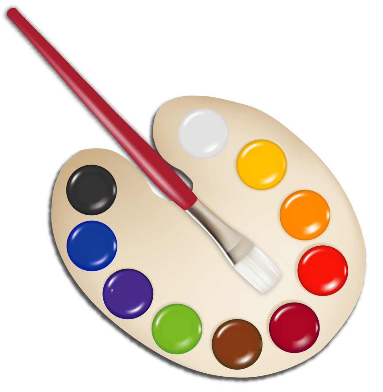 Paint palette with brush image high quality images and clipart