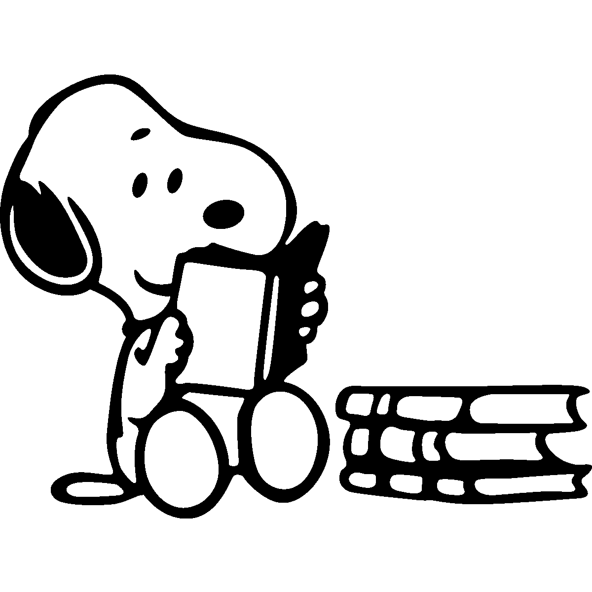 Snoopy reading clipart photo