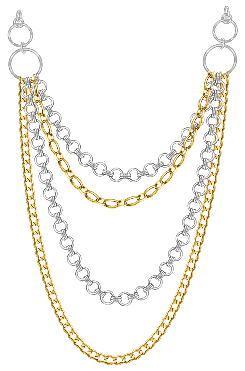 Multi strand jewelry necklace graphic clipart image