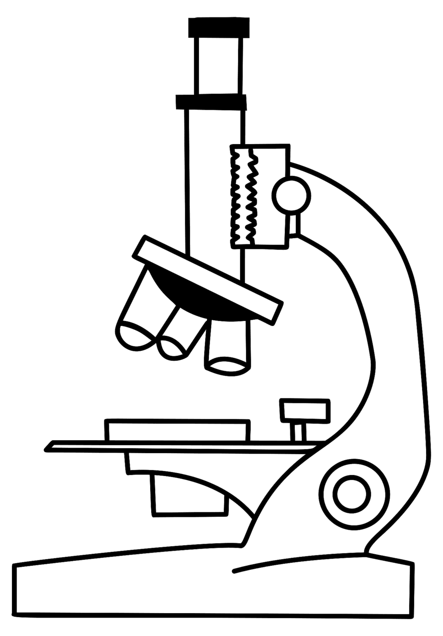 Microscope black and white vector clipart images