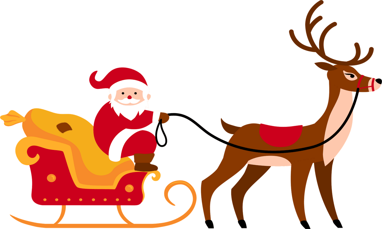 Santa sleigh vector clipart images 2