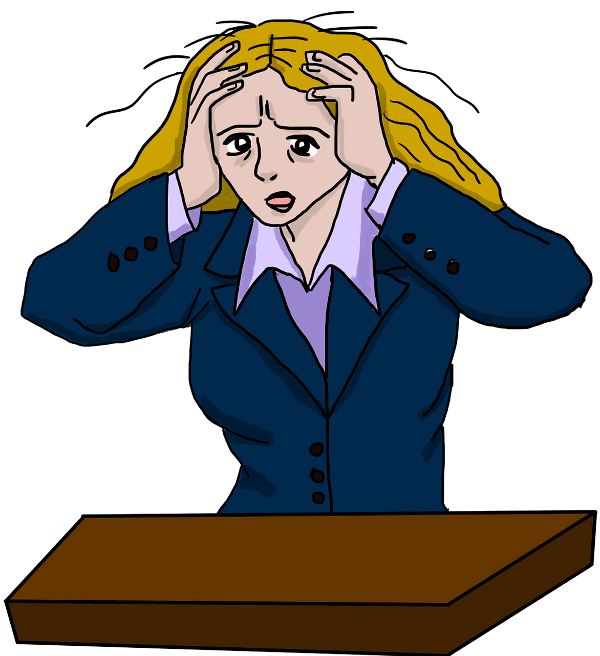 Stress ed woman vector clipart images 3