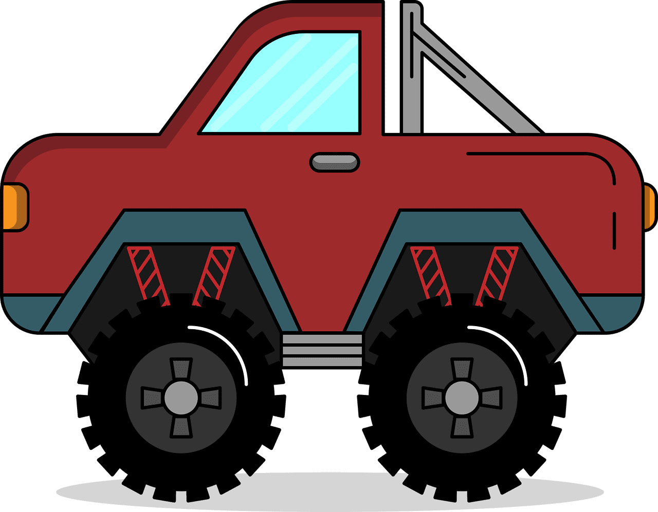 Monster truck bigfoot wheels clipart vector graphic