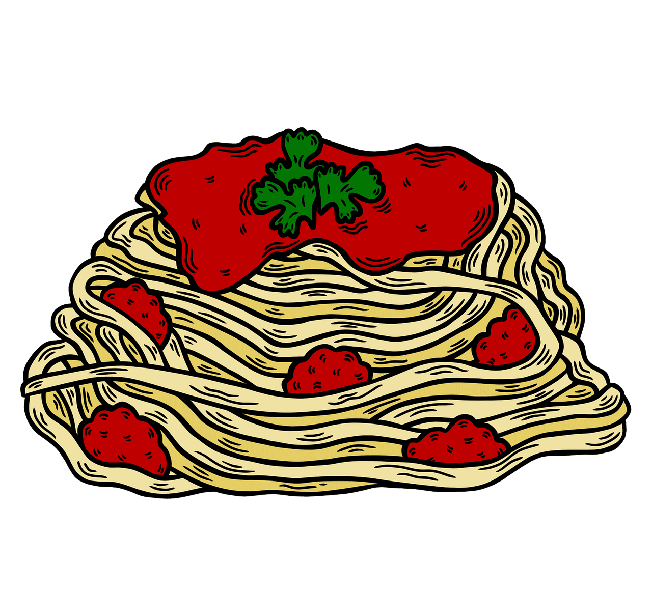 Spaghetti pasta food image clipart 3