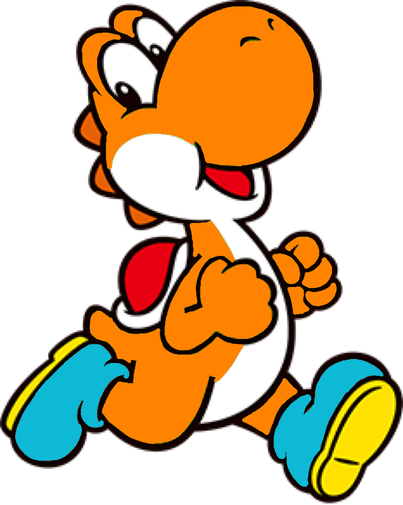 Super mario orange yoshi run by joshuat deviantart clipart vector