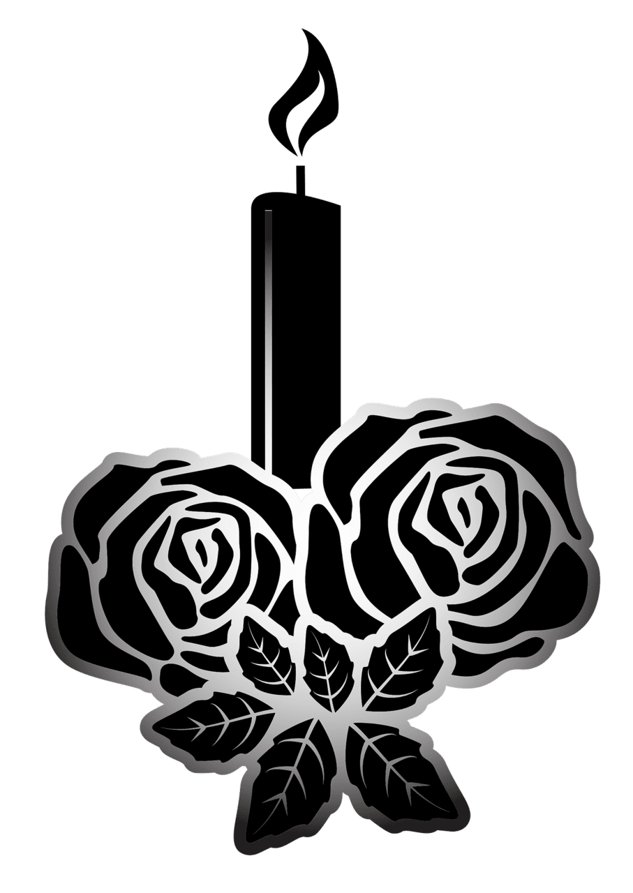 Rose black and white candle vector clipart images