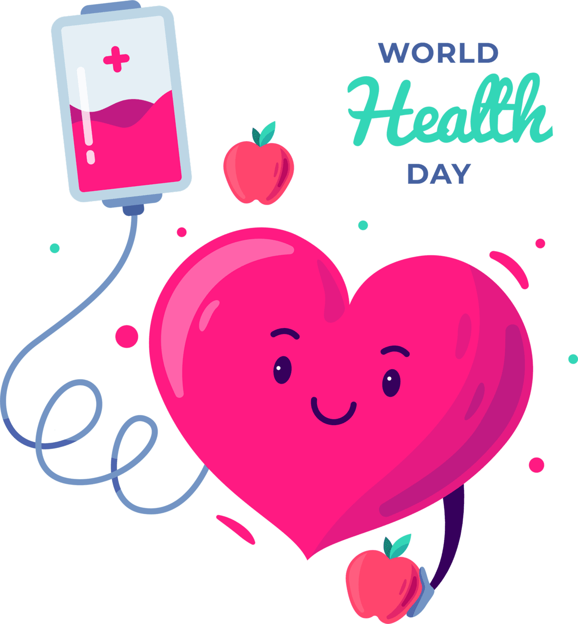 World health day flat design vector clipart