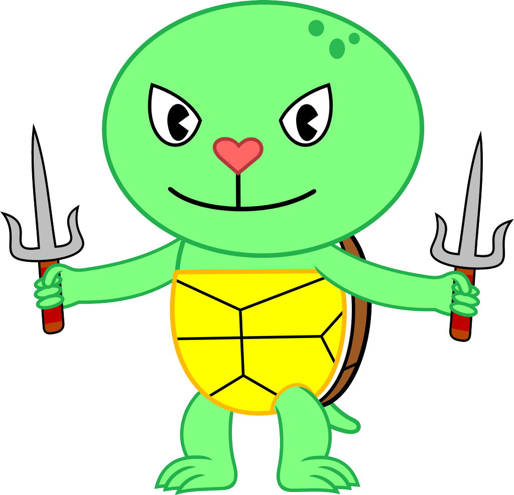 Ninja turtles shelldon with sais happy tree friends fanma clipart transparent