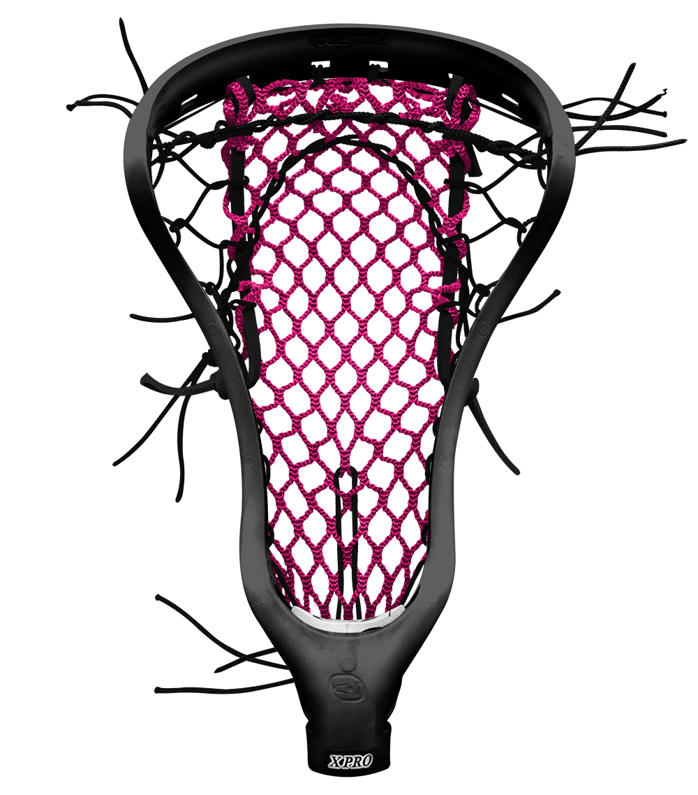 Lacrosse stick hybrid mesh xpro pink black head cool lax clipart vector