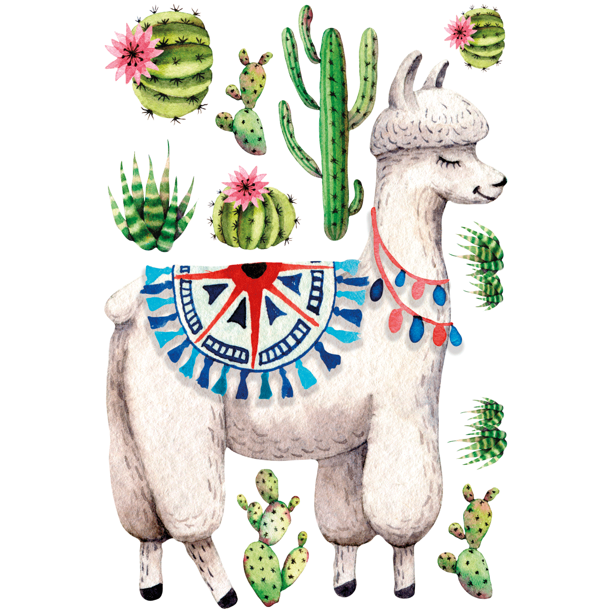 Llama wall mexican lama decals children room girls clipart photo