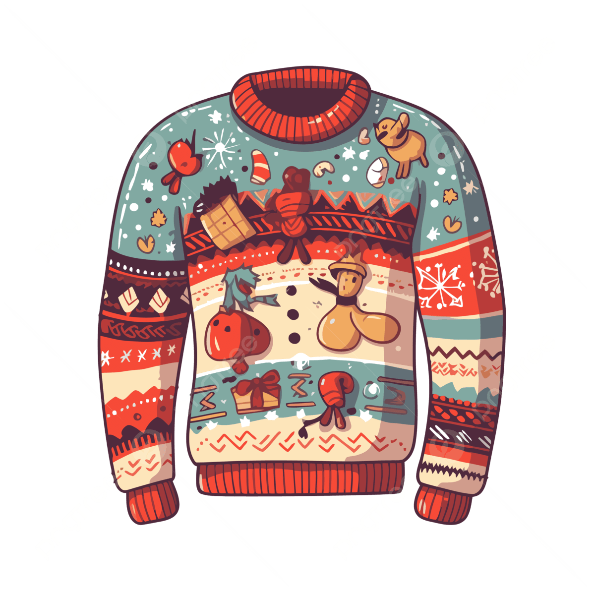 Ugly sweater girl wearing offers christmas clipart picture