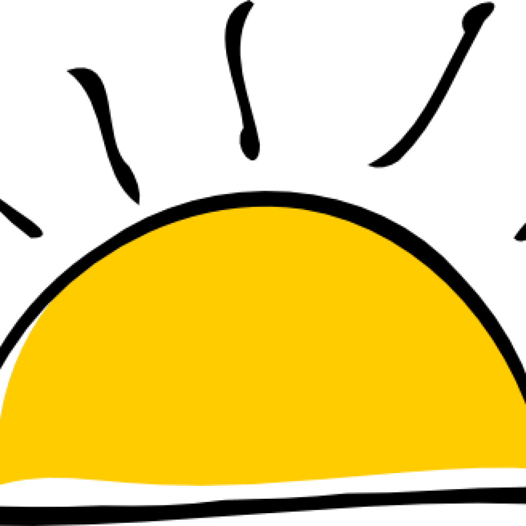 Sunrise clipart sunset clker vector line rising sun