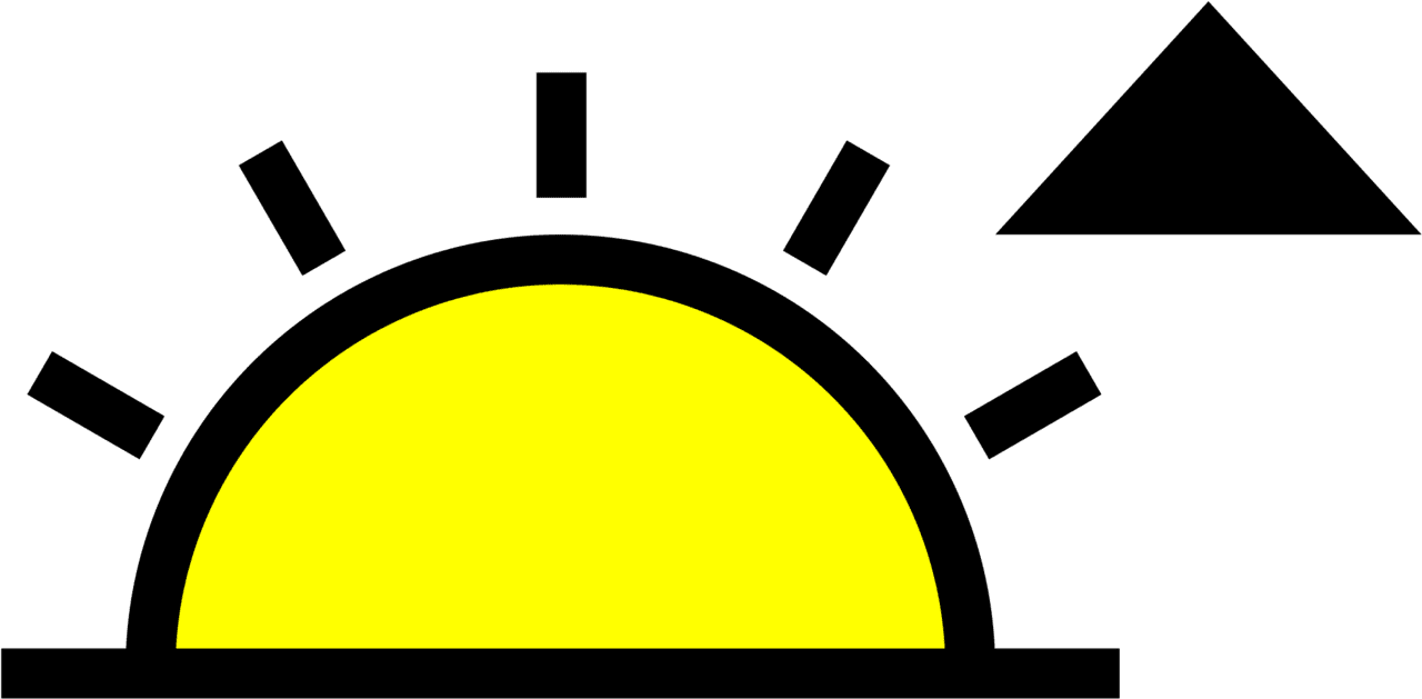 Sunrise clipart summer black and white emoji image with no background