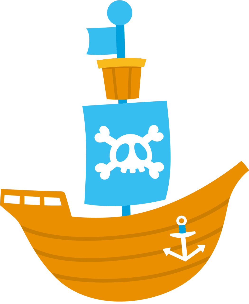 Pirate ship pin page clipart picture