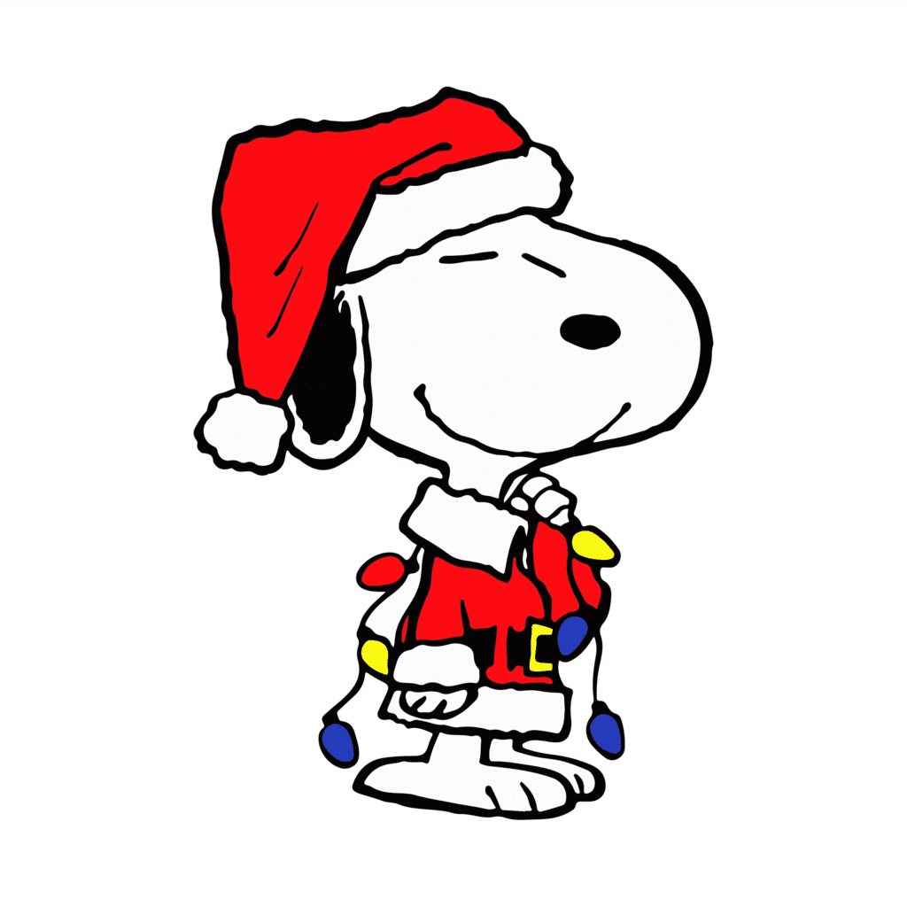 Christmas snoopy for silhouette cricut dxf instant clipart image