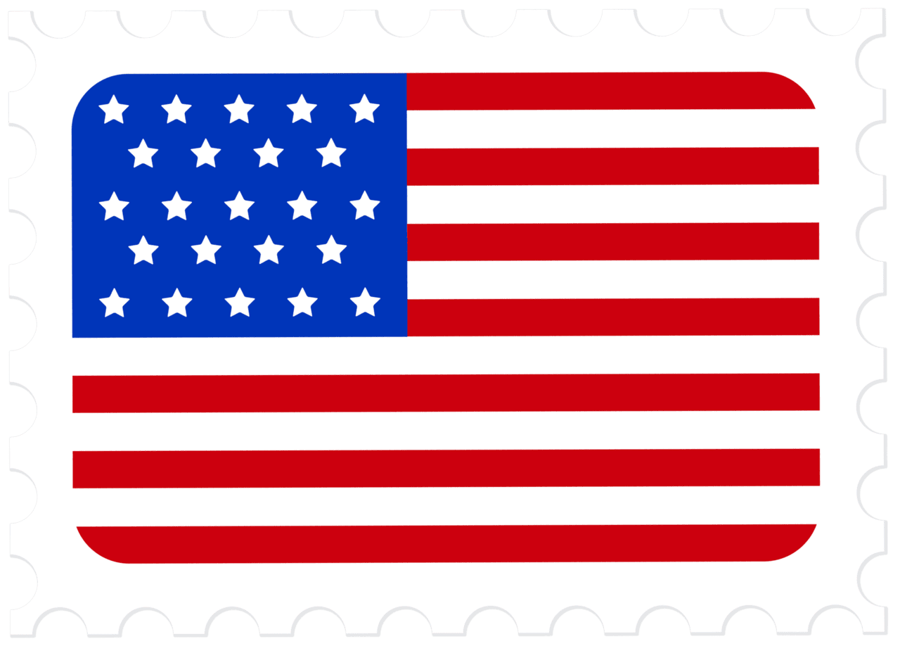 Usa flag postage stamp clipart image