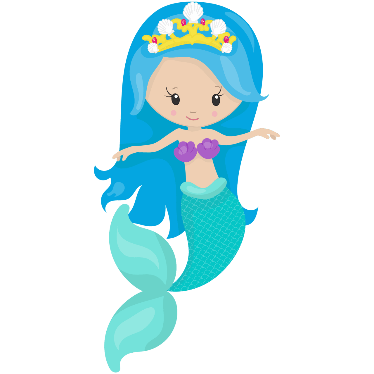 Mermaid tail pin page clipart image 2