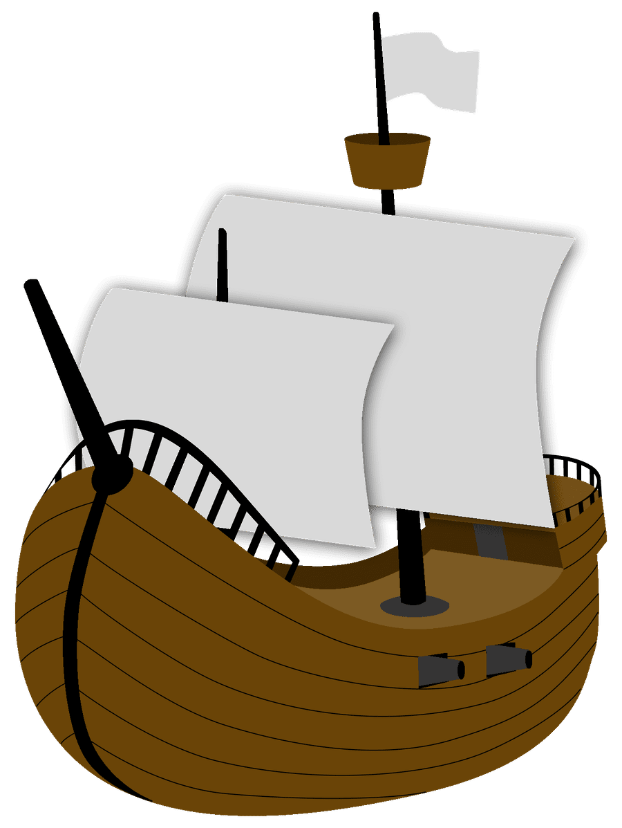 Pirate ship pin page clipart image