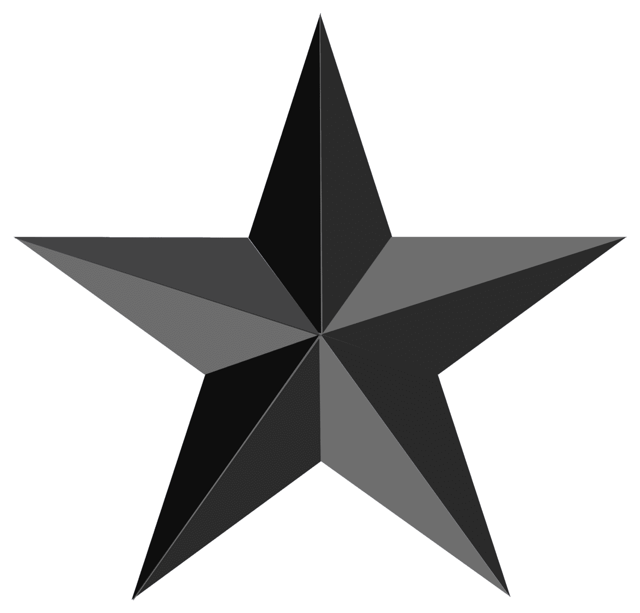 Star black and white clipart transparent