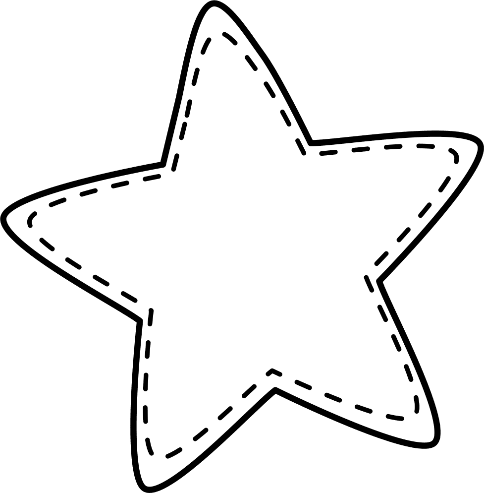 Star black and white page clipart background