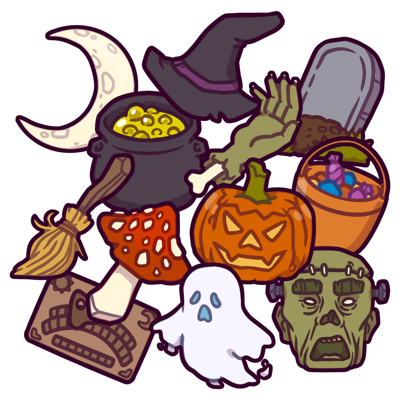 Trunk or treat halloween pack by clipart photo