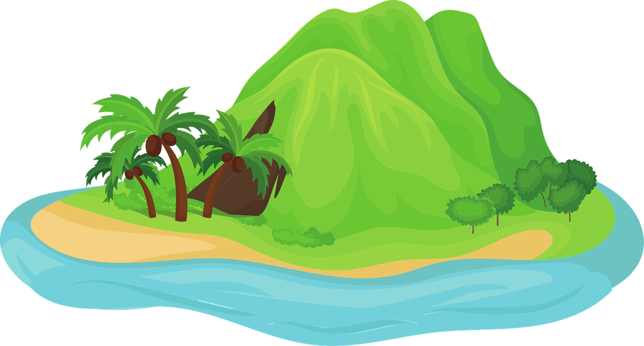 Island beach sea image clipart