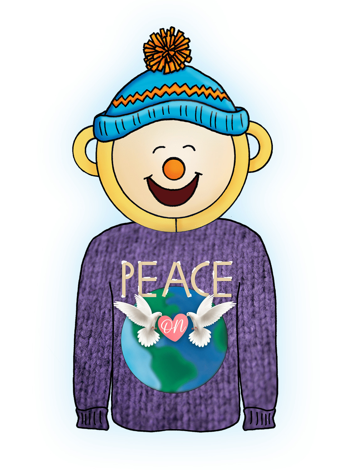 Ugly sweater pin mat man clipart image