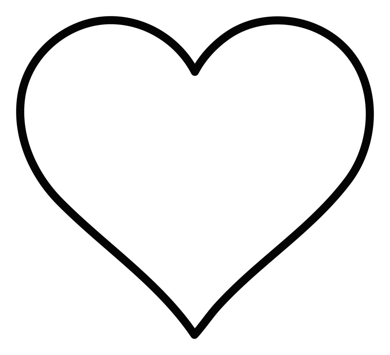 Heart outline stic clipart transparent